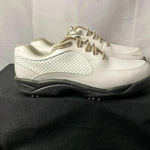 FootJoy  GREEN JOY WO SIZE 7.5 GOLF SHOES OFF WHITE AND TAN GOOD USED CONDITIONI Photo 4