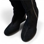Franco Sarto Black Suede Wedge Knee High Boots Photo 3