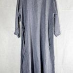 Eskandar Lagenlook Tent Linen Midi Dress Size 1 Blue Photo 0