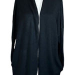 Skinnygirl Sundazed Open Front Oversized Cardigan w/ Pockets Black Sz Medium Photo 0