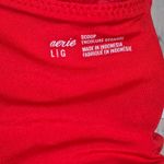 Aerie  Red Textured Chevron Zigzag Sports Bra Swim Top Tankini Bikini L Photo 6