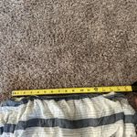 Mystree  Women’s Blue Striped Wide Leg Off-Shoulder Jumpsuit Sz Medium Photo 8