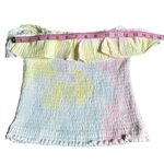 Karlie  nwt rainbow tie dye gauze smocked tube top Photo 2