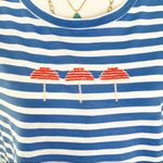Loft NWOT  Vintage Soft Beaded Umbrella Striped Beachy Top T-shirt XL Photo 1