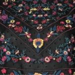 Allison New York Blouse Womens Medium Peplum Blouse Black Embroidered Floral Photo 5