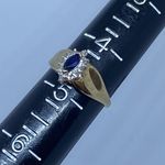 10KT Lab Created Sapphire Natural Diamond 10k Gold Ring Sz 4.75 Photo 5