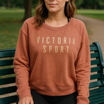 Victoria Sport Athleisure Cozy Rose Pink Crewneck Pullover Size Large Photo 0