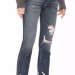 Current/Elliott Current Elliot NWT Cropped Straight Denim Further Destroy W/ Hacked Hem Size 24 Photo 1