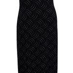 Formal Maxi Dress Slinky Glam Black & Metallic Silver Full Length Marian & Maral Size M Photo 0