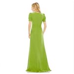 Mac Duggal NWT Ieena Plunge Neck Puff Sleeve Cut Out Gown Green Apple 2630 Sz 4 Photo 1
