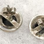 Onyx Vintage Marcasite & Heart Shaped Sterling Studs Photo 4