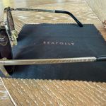 KAREN WALKER Bounty Black Gold 47mm Frame Sunglasses 1701424 MSRP $280 Size OS Photo 3