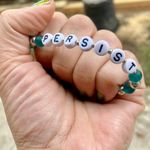 PERSIST Matte Sea Green & Silver Toned Beads Photo 0