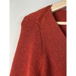 Madewell Flared Sleeve V-Neck Sweater Size M Etruscan Clay Orange Red Preppy Photo 4