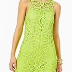 Lilly Pulitzer  Siesta Shift Dress Knit Battenburg Lace Matcha Green Size 2 Photo 0