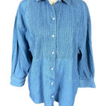 Old Navy  XSP The Boyfriend Shirt long sleeve collared button down denim women's Photo 0