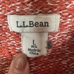 LL Bean Womens Cotton Ragg Sweater Funnelneck Pullover Size Large Red Marled Photo 4