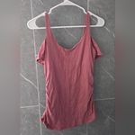 Victoria's Secret  Mauve Pink Built In Bra Top Off Shoulder Sleeve Ruched Size M Photo 1