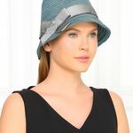 Emporio Armani women Woven bucket hat with Gray ribbon&a bow in size 56cm Photo 0