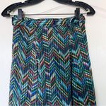 Sézane Sezane Skirt Bettina Silk Metallic Belted Button Chevron Green Blue Gold 34 EUC Photo 5