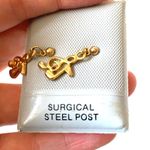 Madewell Gold Music Notes Stud Dangly Earrings Women’s Jewelry Surgical Steel Posts Photo 1