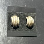 Vintage Sterling Silver 925 Rope Design Stud Half Hoop Earrings Photo 2