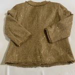 Investments Gold Sequin Blazer Jacket Fringe Trim Lined New Size 10 Photo 9