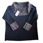 Questions? Black Cowl Neck 3/4 Sleeve Sweater Metallic Gold Accent Size 3X Photo 1