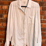 J.Crew  womens gauzy textured button up shirt white L Photo 0