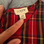 J.Crew  Red Plaid Long Sleeve Ruffle Top.  Womens XS Photo 2