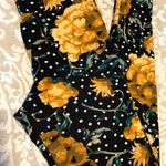 LuLaRoe Yellow Flower Print Leggings Photo 0