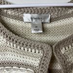 cj banks NWT  Cardigan Open Knit White Tan & Beige Sweater Size 2X Photo 2