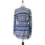 Ralph Lauren NWT Lauren Blue Striped Belted Linen-Cotton Cardigan Size Medium Photo 3