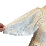 Anthropologie &merci Cottage Core Milkmaid Eyelet Smocked White Dress Sz M Lined Photo 5