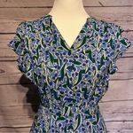 She & Sky Blue Green Floral Ruffle Dress Size Small Photo 1