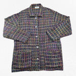 Vintage Giancarlo Ferrari Silk Blend Multicolor Boucle Tweed Jacket Size Large Purple Photo 1