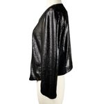 Anthropologie Sequined Open Jacket Shonda Black Cropped Evening Party Small NWT Photo 5