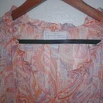 Jessica Simpson  M Boho Whispy Whimsy Sheer Paisley Tangerine Maternity Top Photo 4
