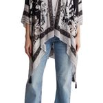 Vince Camuto NWT Tropical Bloom Ruana Black Neutral Photo 0