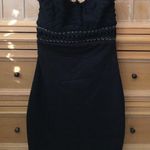 LaRok Black Strapless Dress w/ Lace Corset Detail Size XS Photo 6