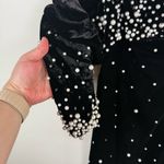 Anthropologie Maeve by  Black Velvet Pearl Embellished Dress Photo 5