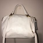 Juicy Couture  Crossbody Bag White Pebbled Convertable Adjustable Gold Zip Top Photo 3