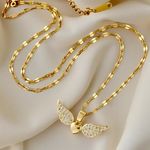 Goldie Angel Wings Heart Pendant Necklace Gold Photo 4
