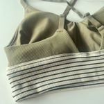 Aerie NWT  Offline Stretch Ribbed Medium Support Sports Bra Green Stripes Medium Photo 10