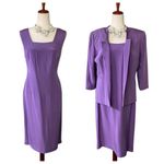Miller Shor vintage SILK 2 piece dress and jacket Purple Size 14 Photo 1