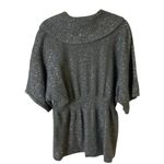 Gauge & Cable XL Gray Metallic Knit Sweater Tunic Cowl Neckline Wide Sleeves Photo 6