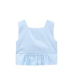 ZARA NWT  BLOGGERS FAV Cropped POPLIN  Top Baby Blue Medium Photo 4