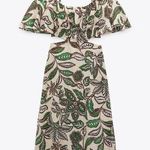 ZARA NEW LINEN BLEND FLORAL PRINT DRESS COLD SHOULDER WOMENS SIZE S/M/L Photo 6