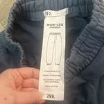 ZARA  Jogger Pants Women's Small Blue Tapered Wide Leg Drawstring Athletic Sweats Photo 2