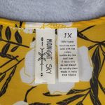 Midnight sky  Kimono Cardigan Womens Size 1X Yellow Floral Chiffon Midi Duster Photo 5